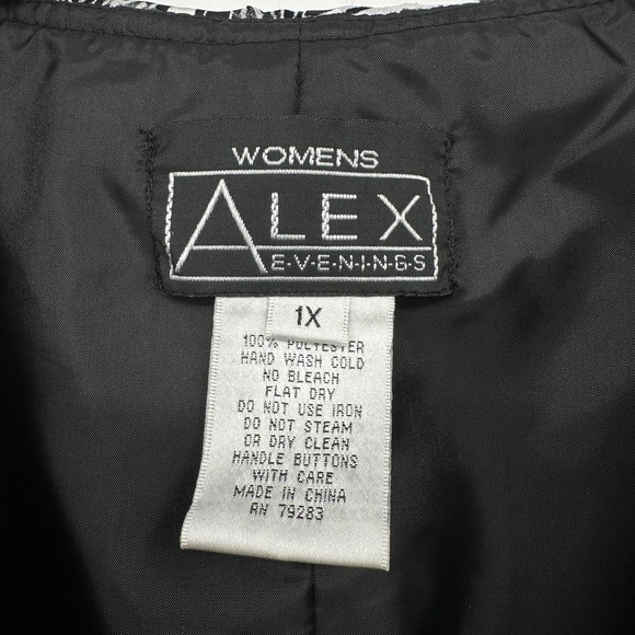 Alex‎ Evenings Wrap Blazer Jacket Top Size 1X Chiffon Long Sleeve Romantic Boho - Picture 10 of 11